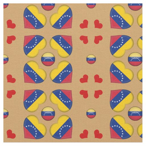 Venezuela Flag & Venezuela Heart fashion Fabric