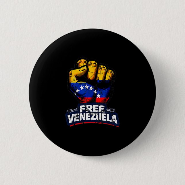 Venezuela Flag Venezuela Libre 2026  Button (Front)