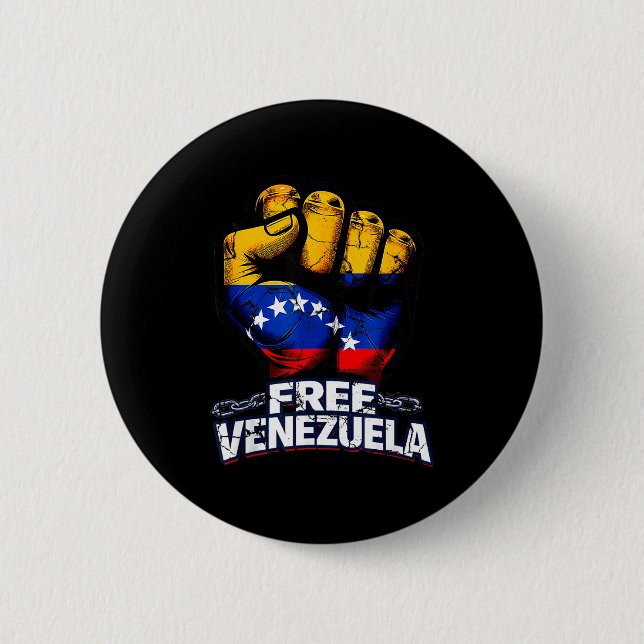 Venezuela Flag Venezuela Libre 2026  Button (Front)