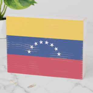 Venezuela flag wooden box sign