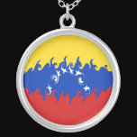 Venezuela Gnarly Flag Silver Plated Necklace