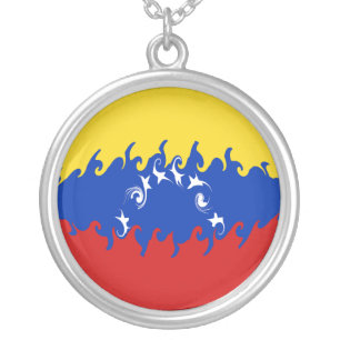 Venezuela Gnarly Flag Silver Plated Necklace