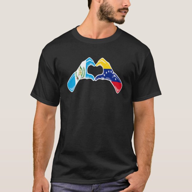 Venezuela Guatemala Flag Venezuelan Guatemalan Hea T-Shirt (Front)