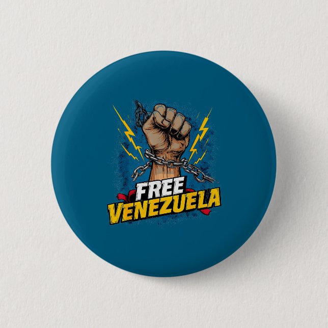 Venezuela Heart Venezuela Flag Design Button (Front)