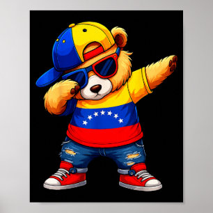 Venezuela Hispanic Heritage Venezuelan Bear Dabbin Poster