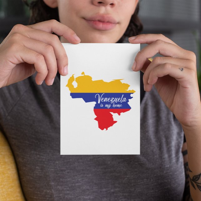 Venezuela is my home  postcard (venezuela flag map postcard)