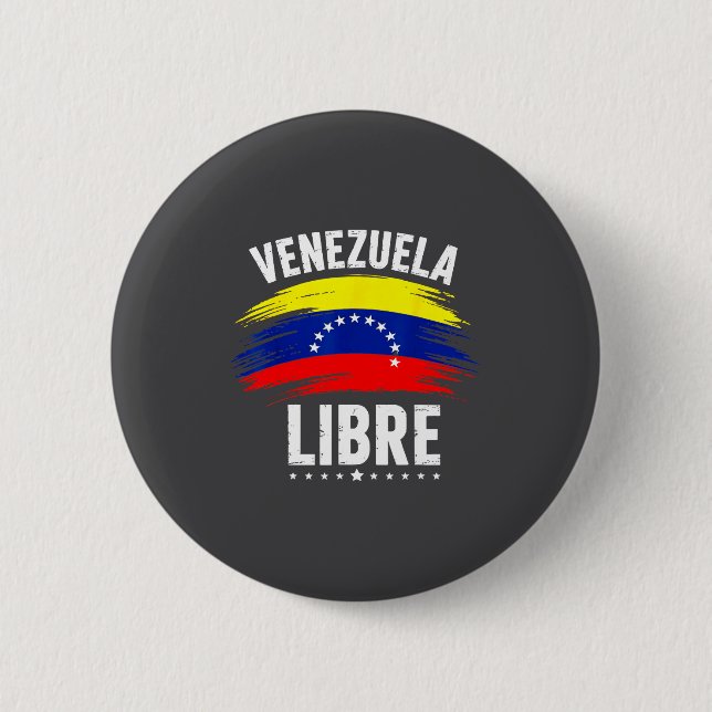 Venezuela Libre 2026 Venezuela Heart Flag  Button (Front)