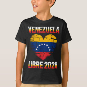 Venezuela Libre 2026 Venezuela Heart Flag T-Shirt