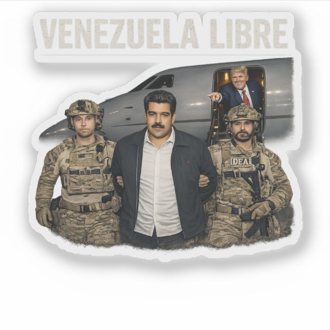 Venezuela Libre Funny Nicolas Maduro Captured  Sticker (Front)