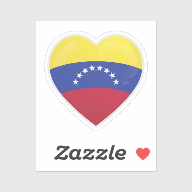 Venezuela  Love Flag Sticker (Sheet)