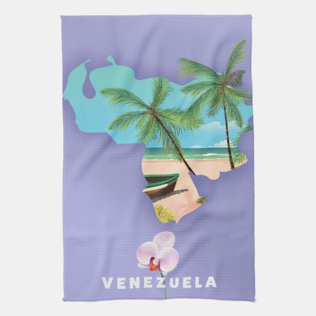 Venezuela map kitchen towel (Vertical)
