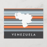 Venezuela Map: Modern Stripes Postcard