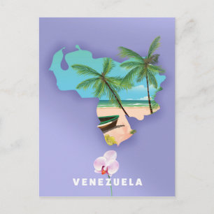 Venezuela map postcard