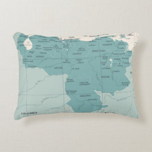 Venezuela Map - Vintage High Detailed vintage Illu Accent Pillow
