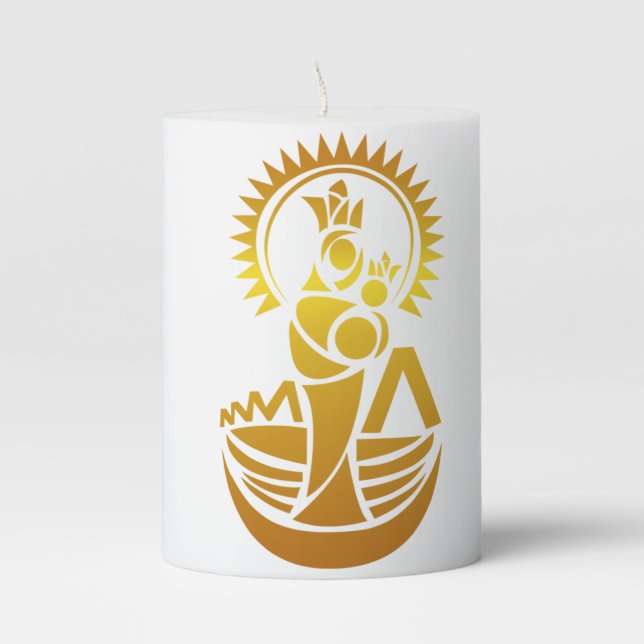 Venezuela Maracaibo Virgen Chinita Chiquinquira  Pillar Candle (Front)