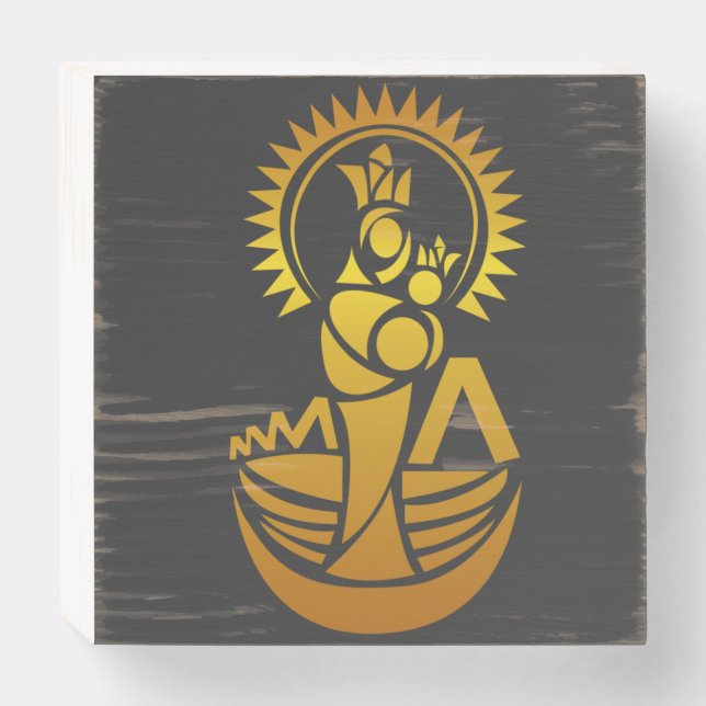 Venezuela Maracaibo Virgen Chinita Chiquinquira  Wooden Box Sign (Front Horizontal)