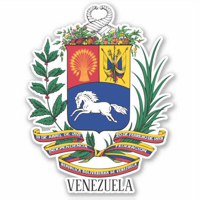 Venezuela National Coat Of Arms Patriotic Sticker (Front)