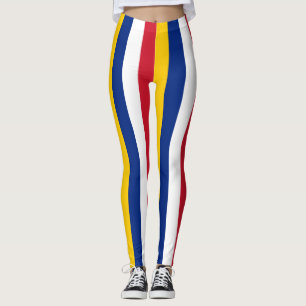 Venezuela National Flag Colors Vertical Striped Leggings