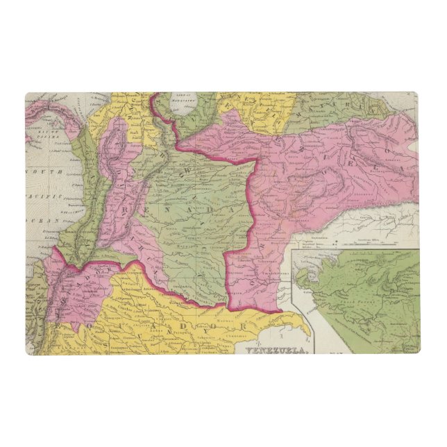 Venezuela, New Grenada & Equador Placemat (Front)