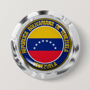 Venezuela Round Emblem Button