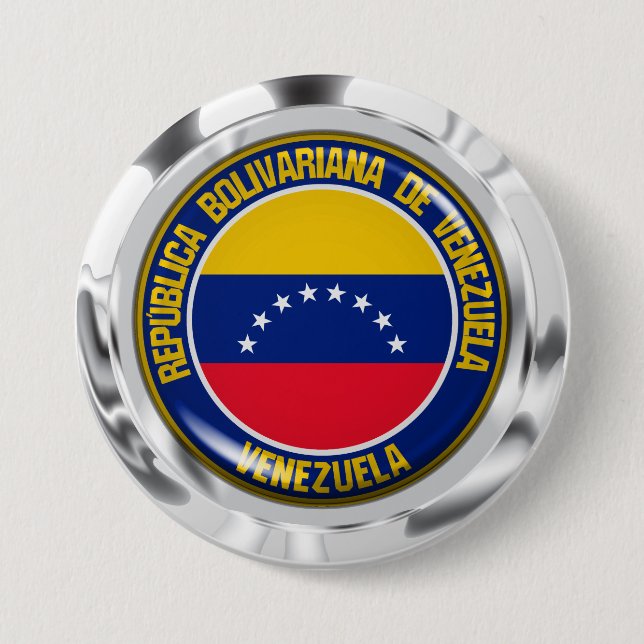 Venezuela Round Emblem Button (Front)