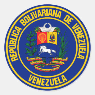 Venezuela Round Emblem Classic Round Sticker