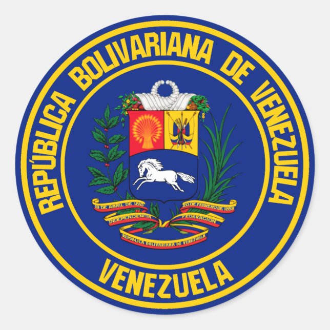 Venezuela Round Emblem Classic Round Sticker (Front)