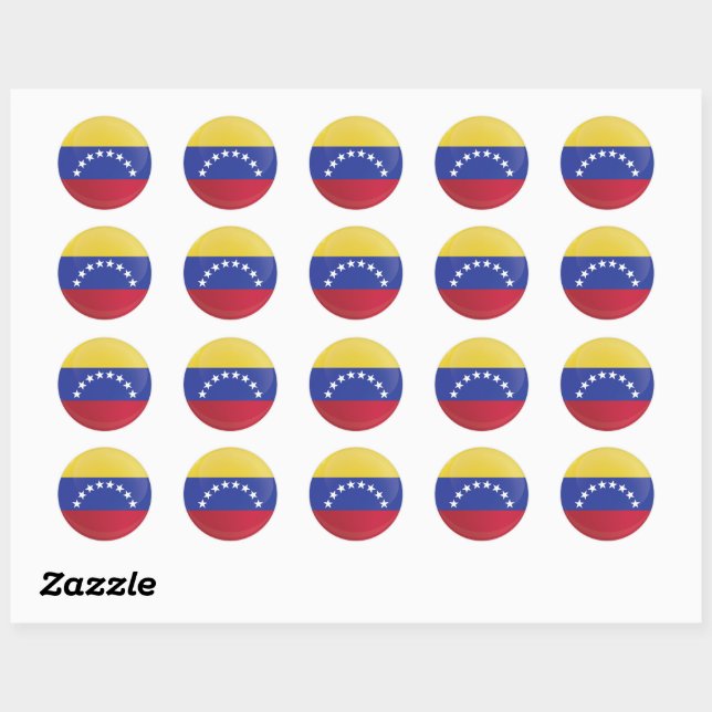 Venezuela Round Icon Flag  Classic Round Sticker (Sheet)
