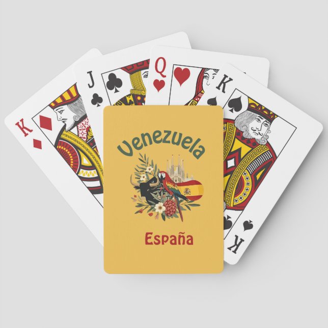 Venezuela + Spain - fusion of roots and pride Poker Cards (Back)