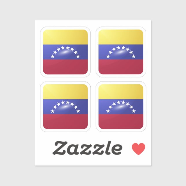 Venezuela square glossy flag sticker (Sheet)