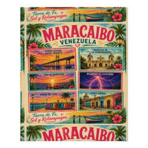 Venezuela Stamp Maracaibo Estado Zulia Tropical Tr Poster