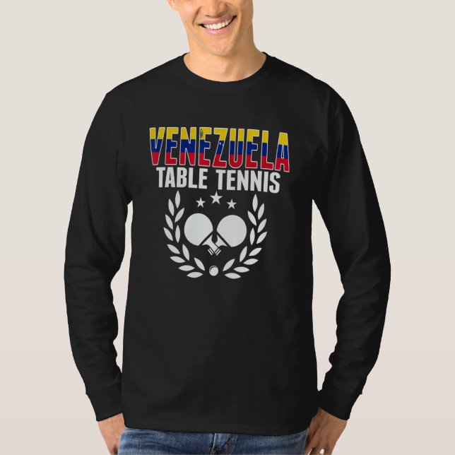 Venezuela Table Tennis  Venezuelan Ping Pong Suppo T-Shirt (Front)