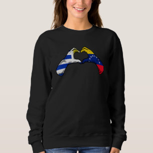 Venezuela Uruguay Flag Venezuelan Uruguayan Heart Sweatshirt