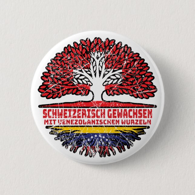 Venezuela Venezolanisch Schweizer Schweiz Baum Button (Front)