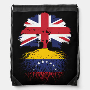Venezuela Venezuelan British UK Tree Roots Flag Drawstring Bag