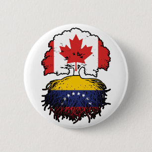 Venezuela Venezuelan Canadian Canada Tree Roots Button