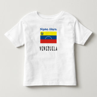 Venezuela Venezuelan Flag Blue Personalized Name Toddler T-shirt