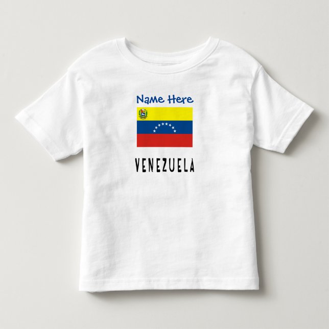 Venezuela Venezuelan Flag Blue Personalized Name Toddler T-shirt (Front)
