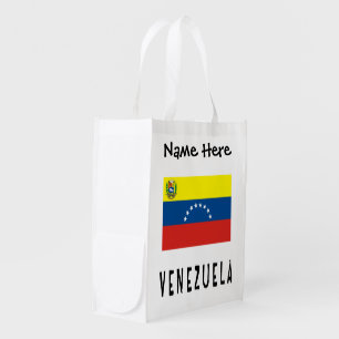 Venezuela Venezuelan Flag Personalized Name  Grocery Bag