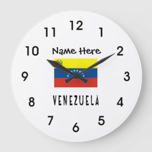 Venezuela Venezuelan Flag Personalized Name Large Clock