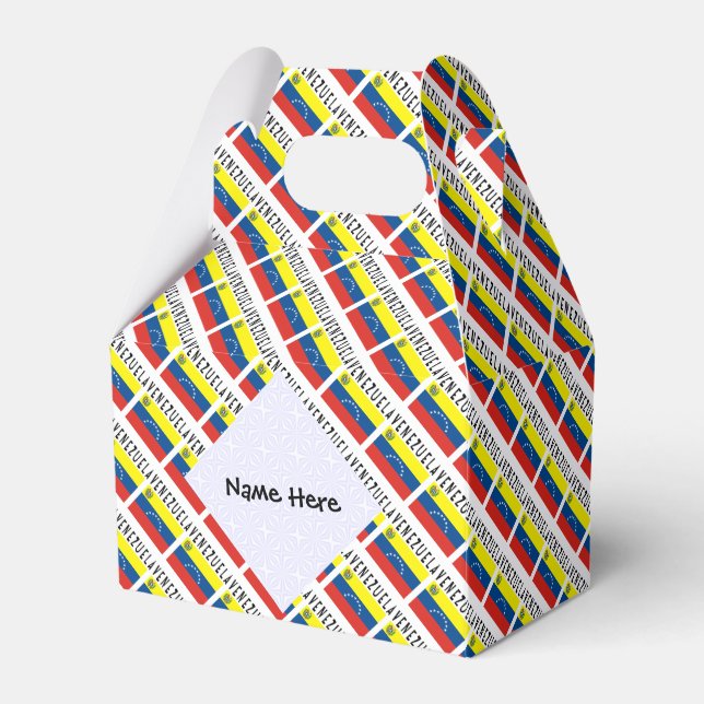 Venezuela Venezuelan Flag Tiled Personalized Name  Favor Boxes (Front Side)