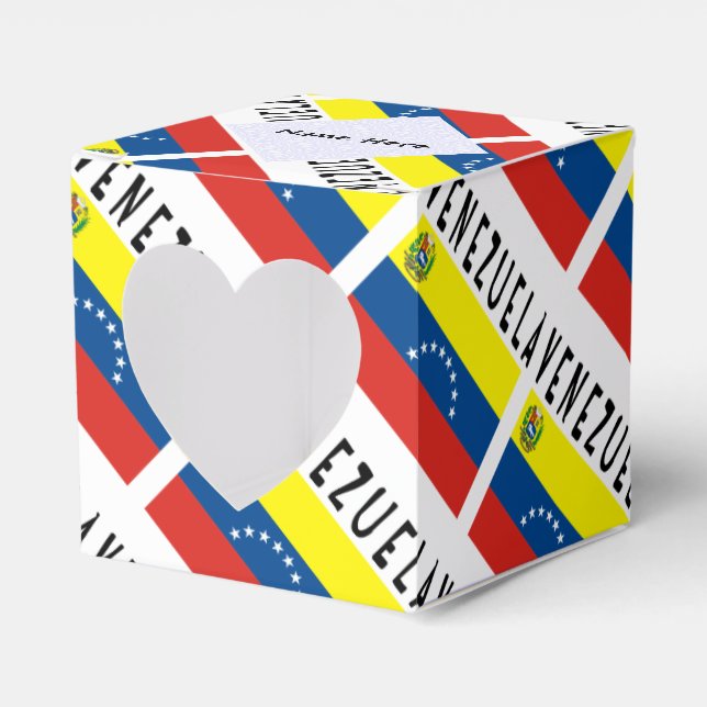 Venezuela Venezuelan Flag Tiled Personalized Name  Favor Boxes (Front Side)