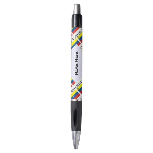 Venezuela Venezuelan Flag Tiled Personalized Name  Pen (Front Vertical)