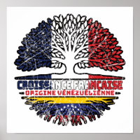 Venezuela Venezuelan French France Tree Roots Flag