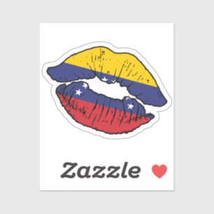 Venezuela Venezuelan Lipstick Love Flag Sticker