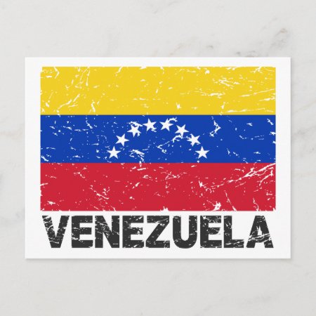 Venezuela Vintage Flag Postcard