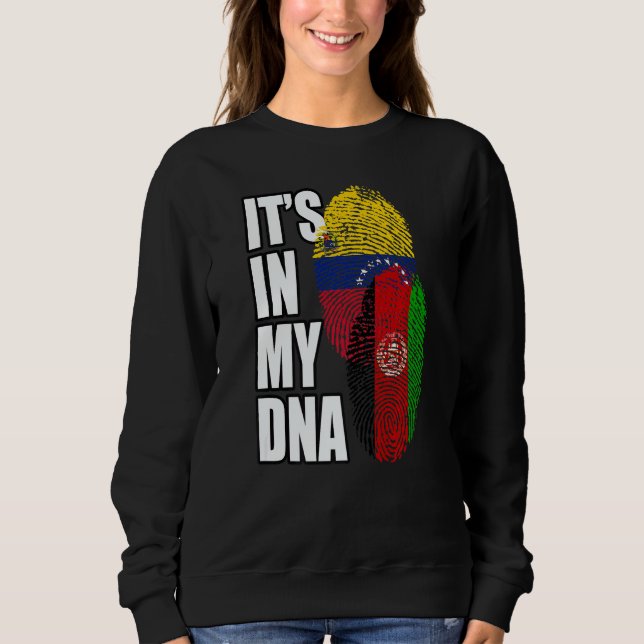 Venezuelan And Afghan Mix Dna Flag Heritage Sweatshirt (Front)