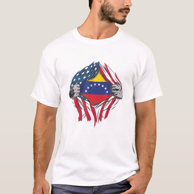 Venezuelan Blood Inside Me Venezuela Flag Bandera T-Shirt (Front)