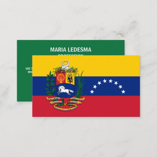 Venezuelan Flag  Coat of Arms Flag of Venezuela Business Card