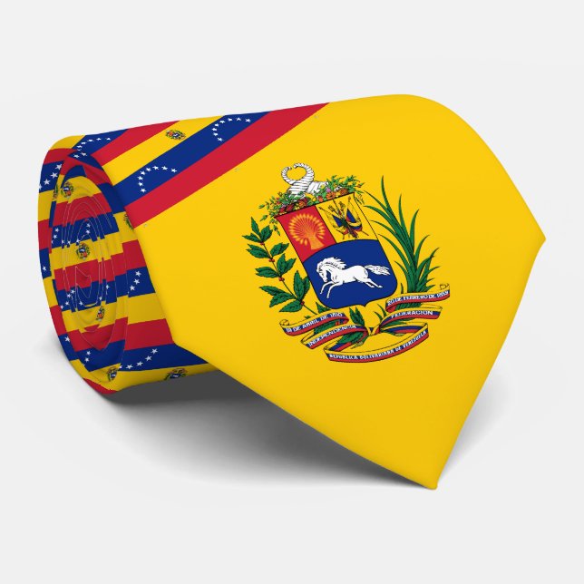 Venezuelan Flag & Coat of Arms, Flag of Venezuela Neck Tie (Rolled)